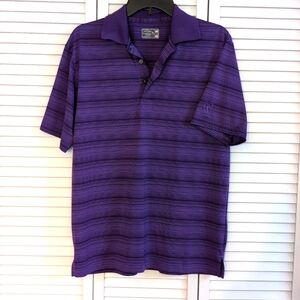 Champions Tour Golf Polo Pull Over Shirt Size Medium Purple Striped